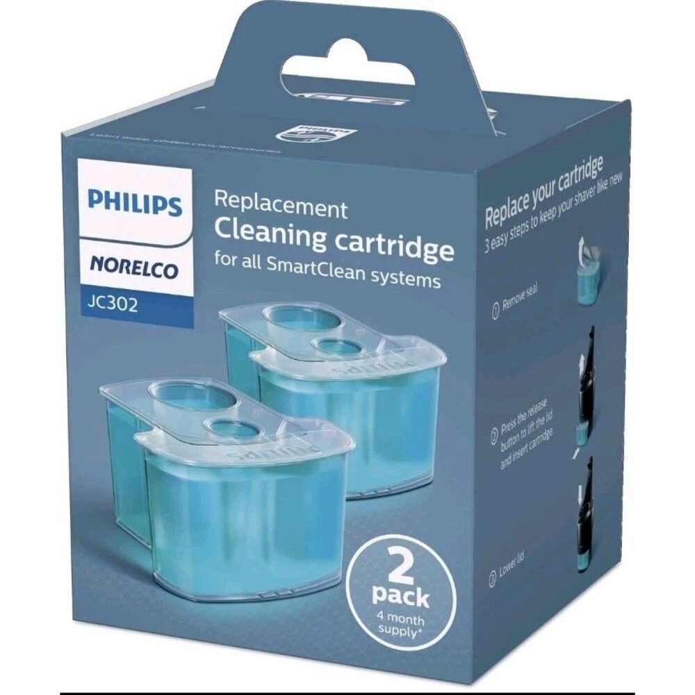 Philips Norelco Cleaning Cartridges for SmartClean System, 2 Count, JC302/52